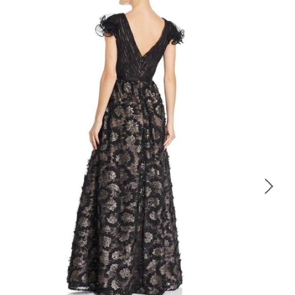 Aidan Mattox Ruffled Sleeve A-Line Gown - Picture 4 of 9